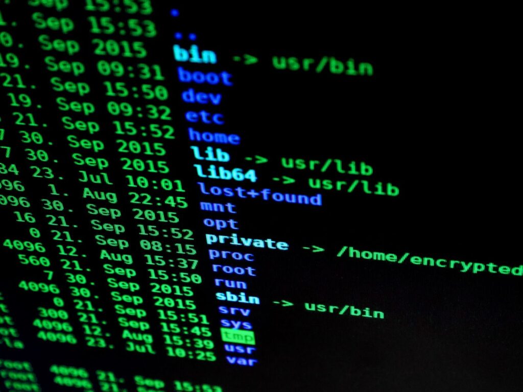 Close-up of colorful code on a computer screen
